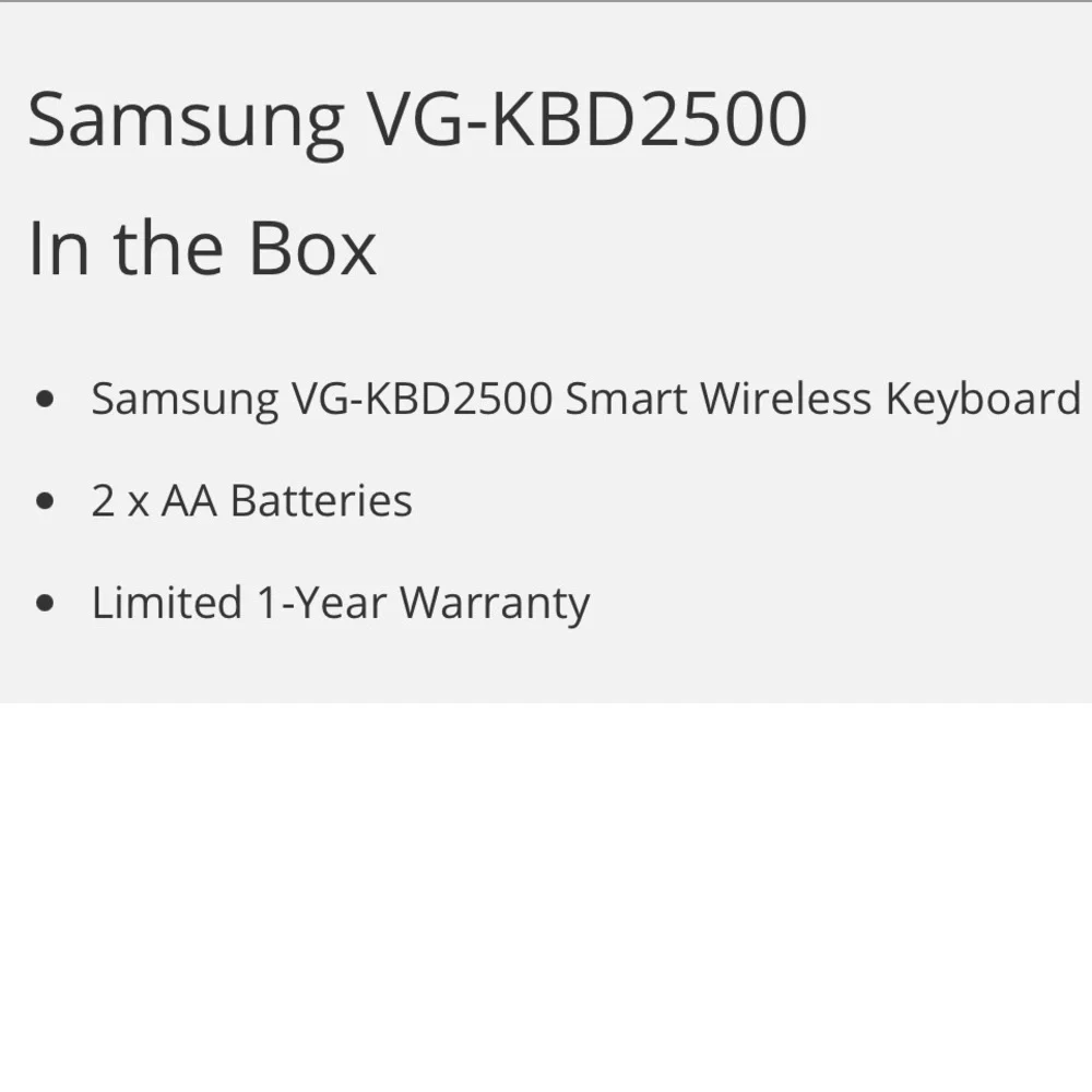 Samsung VG-KBD2500 Smart Wireless Keyboard; Brand new!